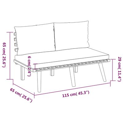 vidaXL Muebles de jardín 3 piezas con cojines madera maciza de acacia