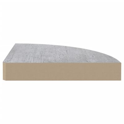 vidaXL Estante de esquina de pared 2 uds MDF gris hormigón 35x35x3,8cm