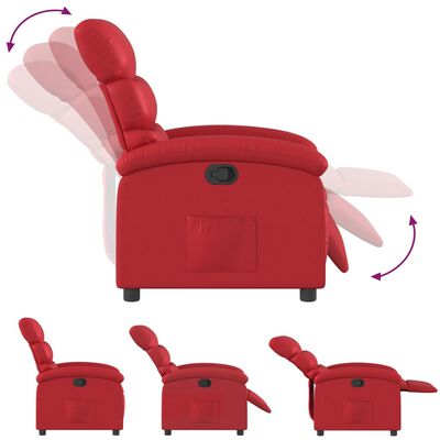 vidaXL Sillón reclinable de cuero sintético rojo