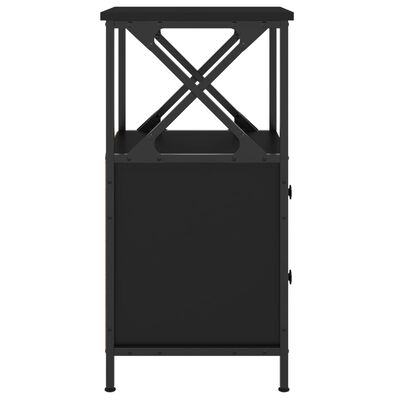 vidaXL Mesita de noche madera contrachapada negra 34x35,5x70 cm