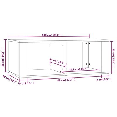 vidaXL Mesa de centro madera contrachapada blanco 100x50x36 cm