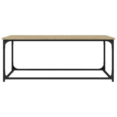 vidaXL Mesa de centro madera y hierro roble Sonoma 102x50x40 cm