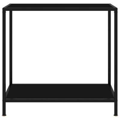 vidaXL Mesa de consola negro vidrio templado 80x35x75 cm