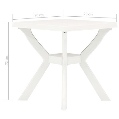 vidaXL Mesa bistro blanca plástico 70x70x72 cm