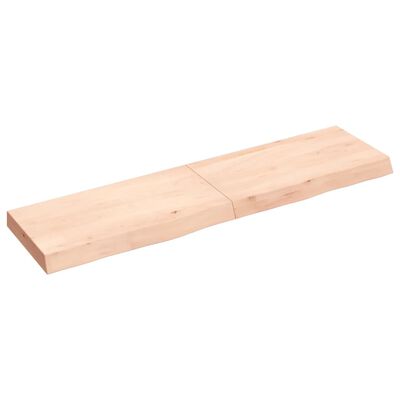 vidaXL Estante de pared madera maciza roble sin tratar 120x30x(2-6) cm