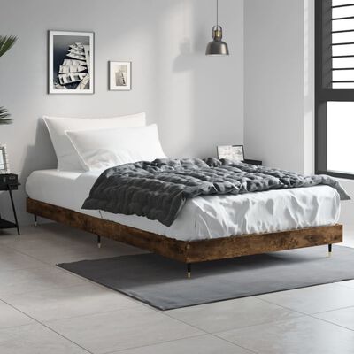 vidaXL Estructura de cama sin colchón madera roble ahumado 100x200 cm