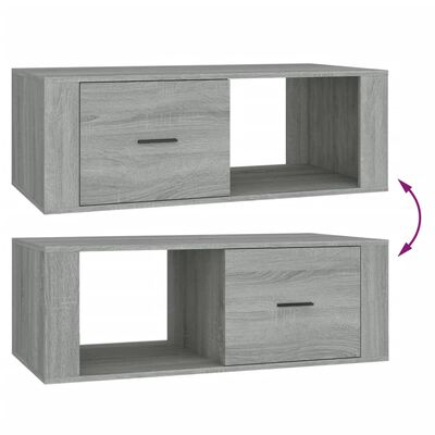 vidaXL Mesa de centro madera contrachapada gris Sonoma 100x50,5x35 cm