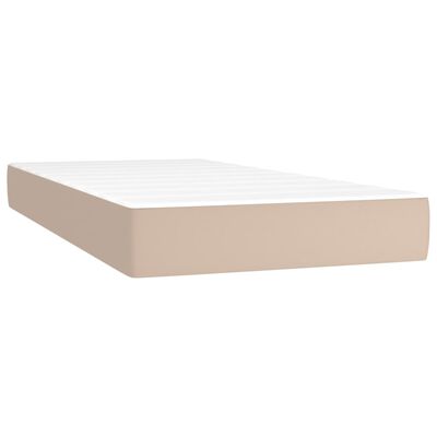 vidaXL Cama box spring con colchón cuero sintético capuchino 100x200cm