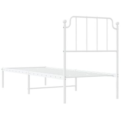 vidaXL Estructura cama sin colchón con cabecero metal blanco 75x190 cm