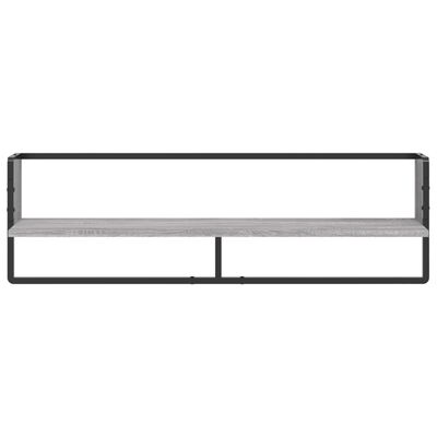 vidaXL Estante de pared con barra gris Sonoma 100x25x30 cm