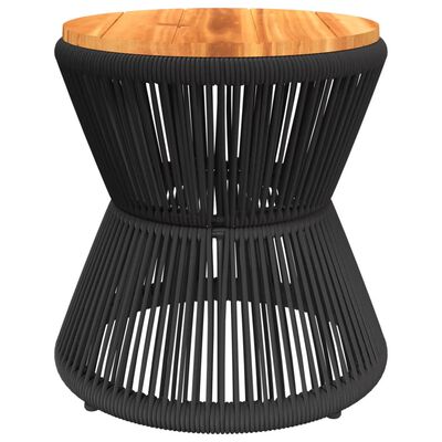 vidaXL Mesa de centro base de alambre madera acacia negro Ø 45x44 cm