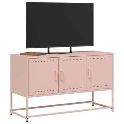 vidaXL Mueble para TV de acero rosa 100,5x39x60,5 cm