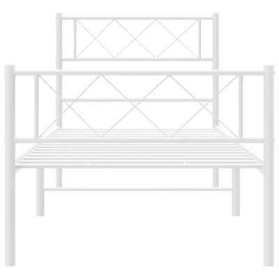 vidaXL Estructura cama sin colchón con estribo metal blanco 90x190 cm