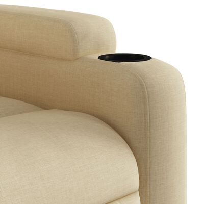 vidaXL Sillón de masaje reclinable de tela crema