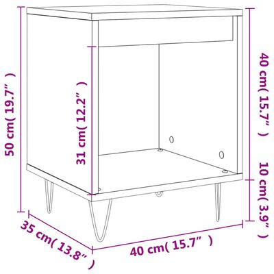 vidaXL Mesitas de noche 2 uds madera de ingeniería blanco 40x35x50 cm