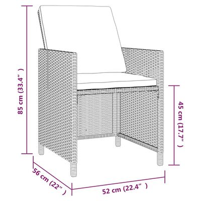 vidaXL Set comedor de jardín 5 pzas con cojines ratán sintético negro