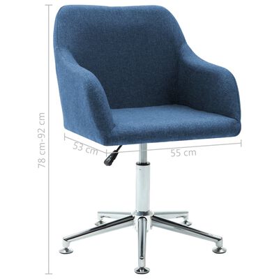 vidaXL Sillas de comedor giratorias 4 unidades tela azul