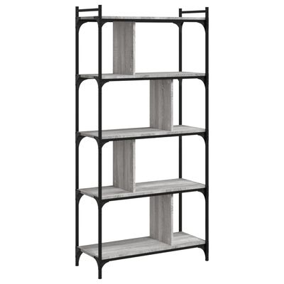 vidaXL Librería 5 estantes madera ingeniería gris Sonoma 76x32x158 cm