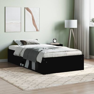 vidaXL Estructura de cama negra 100x200 cm