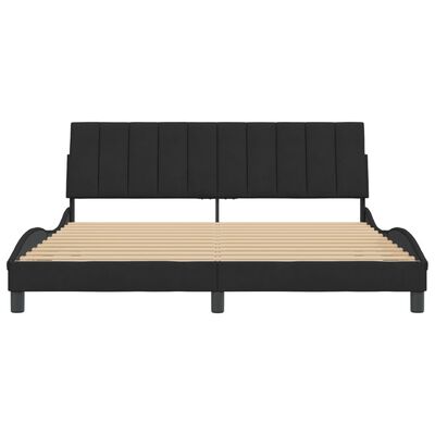 vidaXL Estructura de cama con cabecero de terciopelo negro 180x200 cm