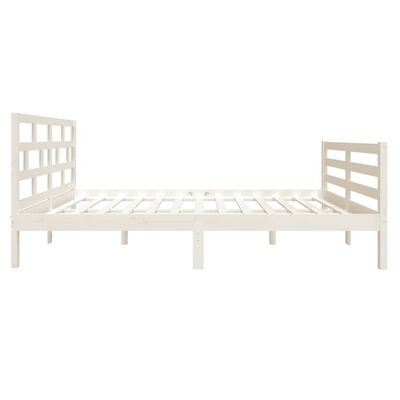 vidaXL Estructura cama doble pequeña madera maciza blanco 120x190 cm