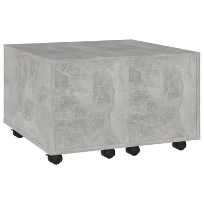 vidaXL Mesa de centro madera contrachapada gris hormigón 60x60x38 cm