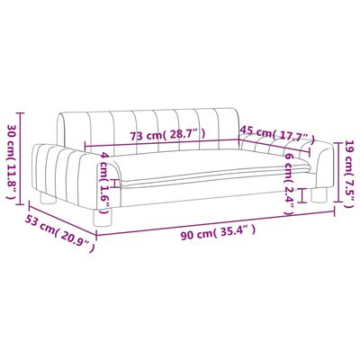 vidaXL Sofá para niños de cuero sintético marrón 90x53x30 cm