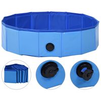 vidaXL Piscina para perros plegable PVC azul 80x20 cm