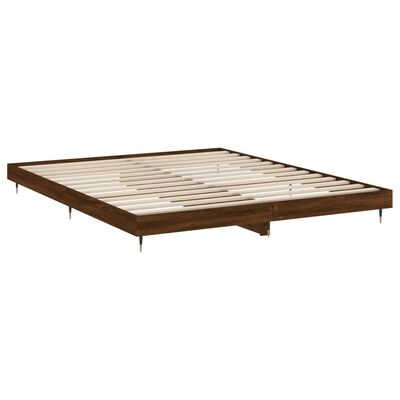 vidaXL Estructura de cama sin colchón madera marrón roble 140x200 cm