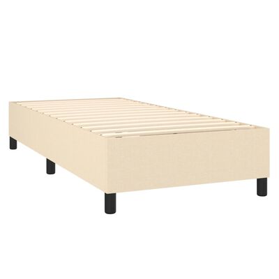 vidaXL Cama box spring colchón y luces LED tela color crema 90x190 cm