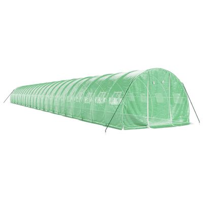 vidaXL Invernadero con estructura de acero verde 72 m² 24x3x2 m