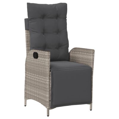 vidaXL Set comedor de jardín 9 pzas cojines ratán sintético gris claro