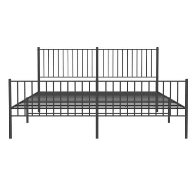 vidaXL Estructura cama sin colchón con estribo metal negro 180x200 cm