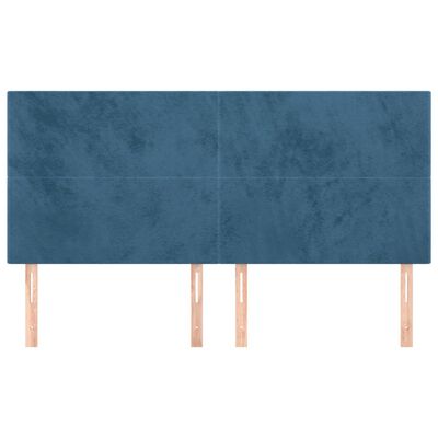 vidaXL Cabeceros 4 unidades de terciopelo azul oscuro 100x5x78/88 cm