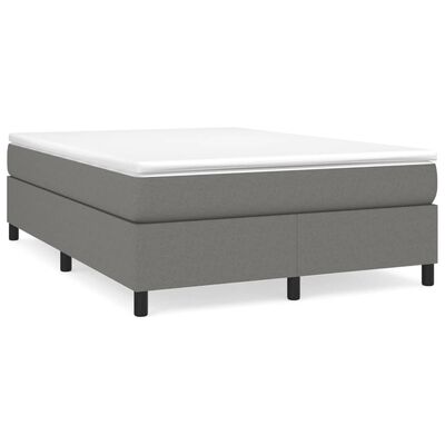 vidaXL Cama box spring con colchón tela gris oscuro 140x190 cm