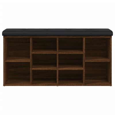 vidaXL Banco zapatero madera de ingeniería marrón roble 102x32x50 cm