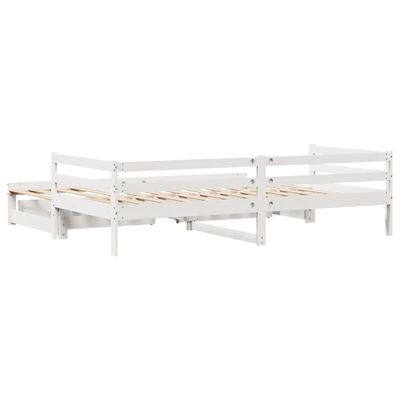 vidaXL Sofá cama nido con cajones madera maciza pino blanca 90x190 cm