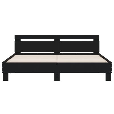 vidaXL Estructura cama con cabecero madera ingeniería negro 160x200 cm