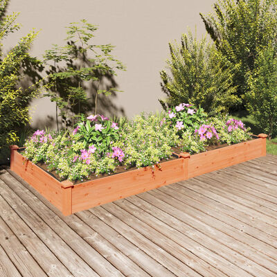 vidaXL Jardinera arriate con forro madera abeto marrón 240x120x25 cm