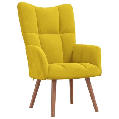 vidaXL Sillón de relax con taburete terciopelo amarillo mostaza