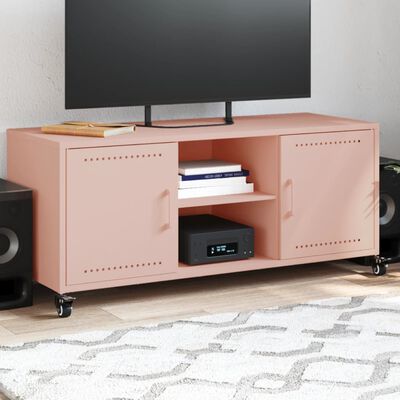 vidaXL Mueble de TV acero rosa 100,5x39x43,5 cm