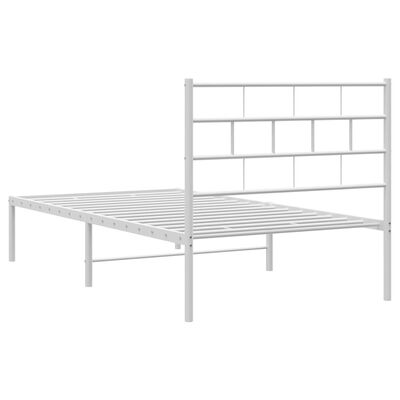 vidaXL Estructura cama sin colchón con cabecero metal blanco 107x203cm