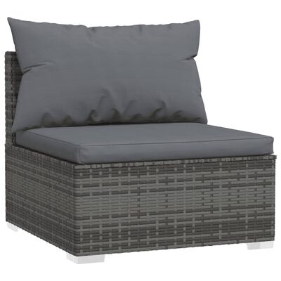 vidaXL Set de muebles de jardín 7 pzas y cojines ratán sintético gris