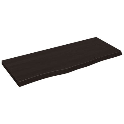 vidaXL Tablero mesa madera roble tratada marrón oscuro 100x40x(2-4) cm