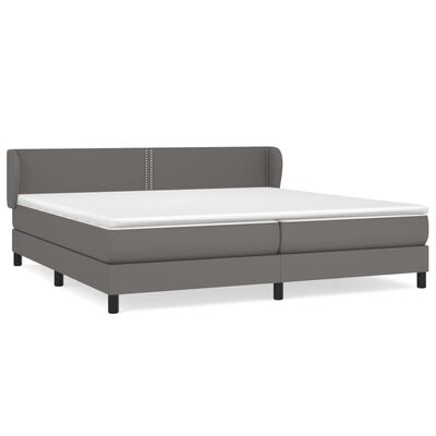 vidaXL Cama box spring con colchón cuero sintético gris 200x200 cm