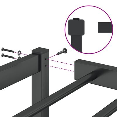 vidaXL Estructura de cama de metal negro 120x190 cm