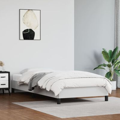 vidaXL Estructura de cama cuero sintético blanco 90x190 cm