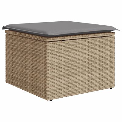 vidaXL Set de sofás de jardín con cojines 9 pzas ratán PE beige mezcla