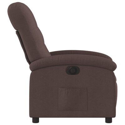 vidaXL Sillón reclinable eléctrico tela marrón oscuro