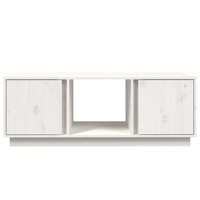 vidaXL Mesa de centro de madera maciza de pino blanco 110x50x40 cm